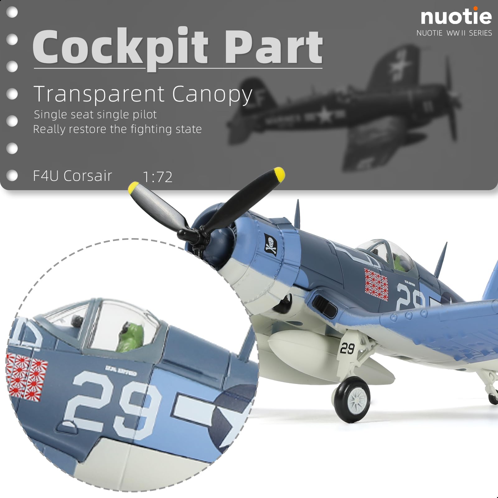 Amazon.co.jp: NUOTIE 1/72 スケール USA F-4U 戦闘機モデル 第二次