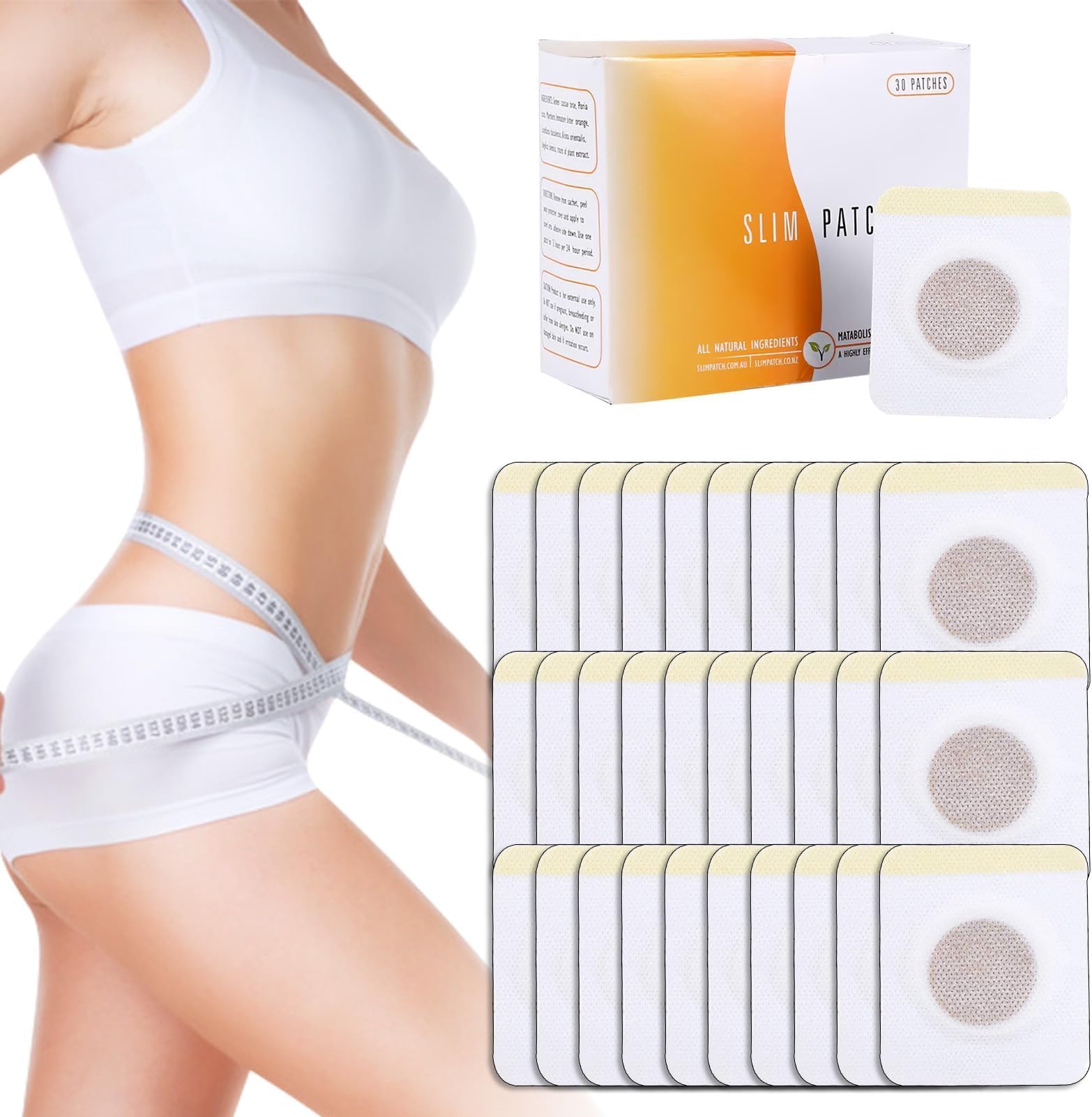 Weight Loss Patches, Slimming Patches Herbal Belly Slimming Detox Patch for Quick Slimming and Appetite Suppression to Slim Fast and Shaping Fat Burner (30PCS)