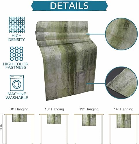 Miniatura 7 de Camino de Mesa Verde Salvia - 90 Pulgadas de Largo, Pinturas Modernas al Óleo Abstractas, Camino de Mesa para Cocina y Comedor, Bufandas para