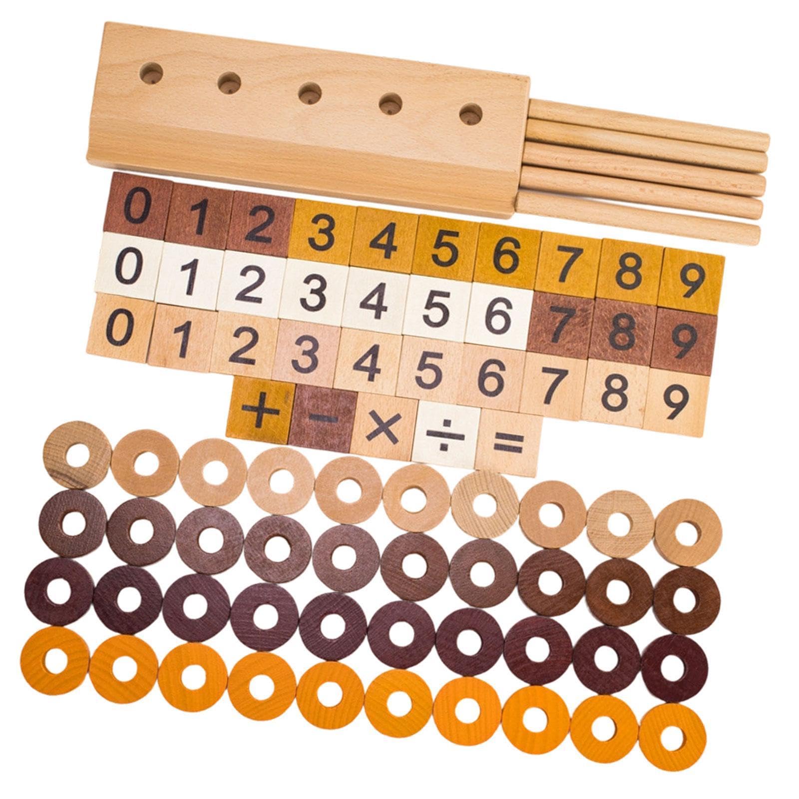 Colcolo Juguete matemático de Madera para aritmética, Juego de y resta, Material didáctico Educativo para niños pequeños en Edad Preescolar.