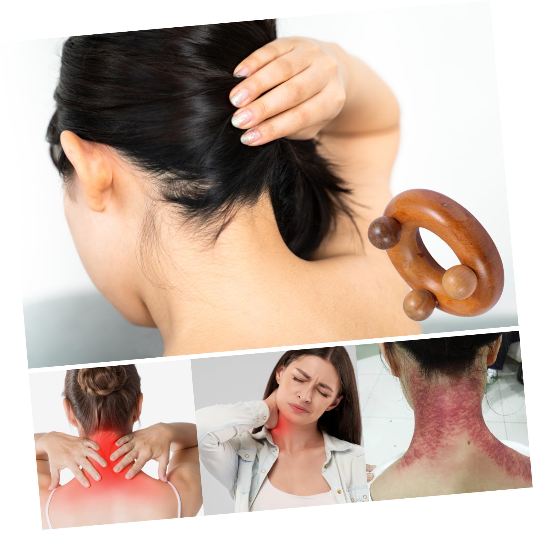 Tabla De Raspado Guasha De Madera 5 Piezas Set Tradicional Triángulo, Cruz, Hexágono, Círculo Para Masaje Facial y Corporal, Herramienta Duradera Para Spa, Cuidado De Piel Casa y Viajes