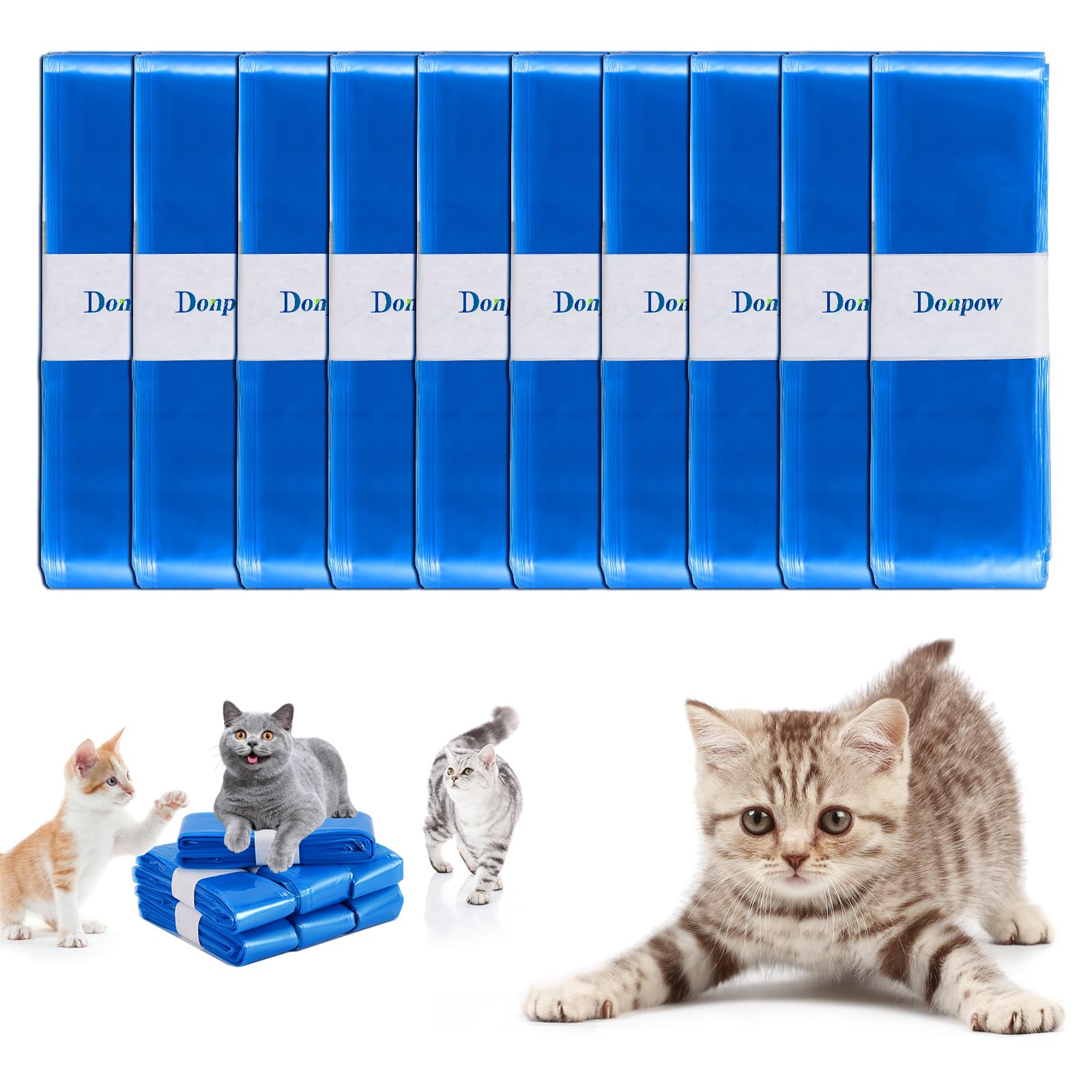 Bolsa de repuesto para arena para gatos, 10 unidades de repuesto para basura de gato Genie compatible con tu repuesto de arena Genie (no incluye cartucho) (azul, 4,5 m)