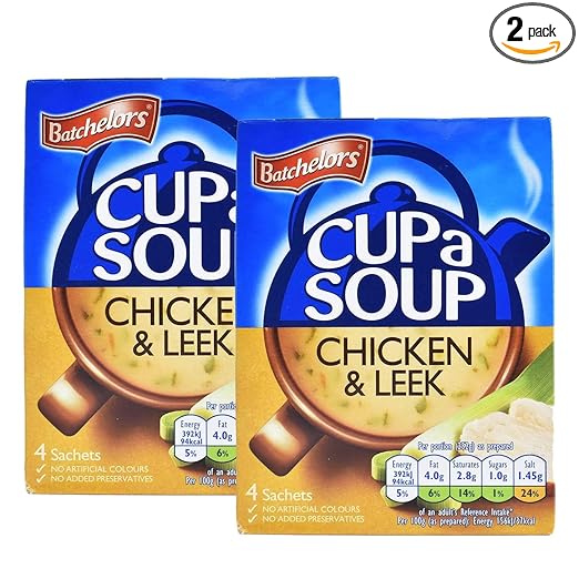 Batchelor's Cup A Soup 4 Sachets - Chicken & Leek - 2 Pack, 2 x 86 g
