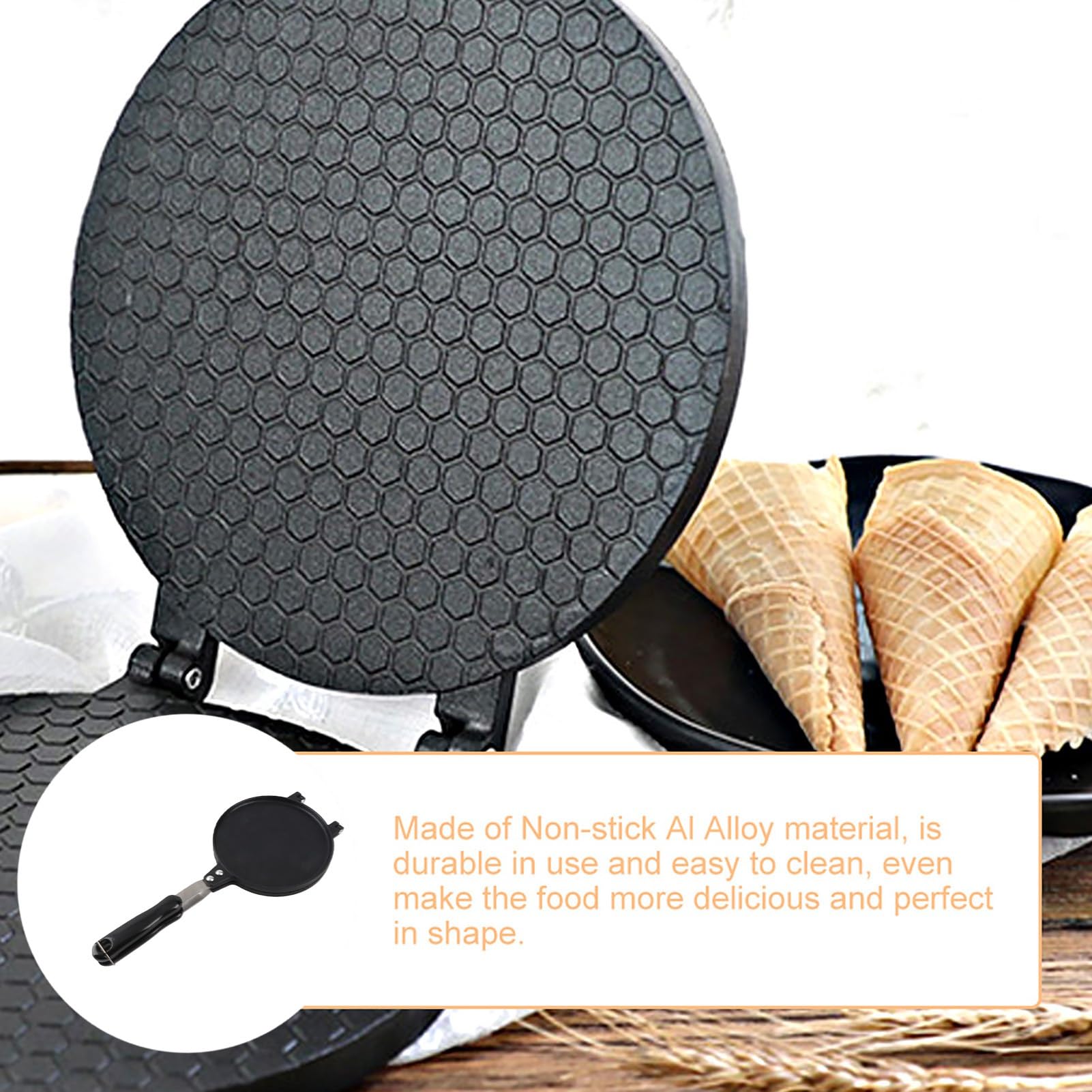Máquina de Marquesitas para Moldes de Cono de Plancha, Tortas Calientes, Obleas, Sartén, Rollo de Huevo, Cocina Doméstica, Gas, Antiadherente, Cono de Gofres, Electrodomésticos