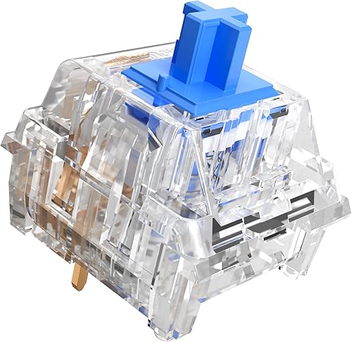 10 piezas de repuesto de teclado mecánico con interruptor azul cristal, 3 pines clickescritura precisaa prueba de polvoRGB transparentes