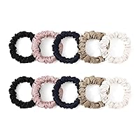 Vista 34 de LILYSILK Coleteros de seda para prevenir el encrespamiento y las roturas - Sujetadores de cola de caballo de seda de morera, gomas elásticas