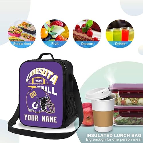 Miniatura 4 de Minnesota - Bolsa de almuerzo personalizada con número de nombre, estilo deportivo, regalo para hombres y mujeres