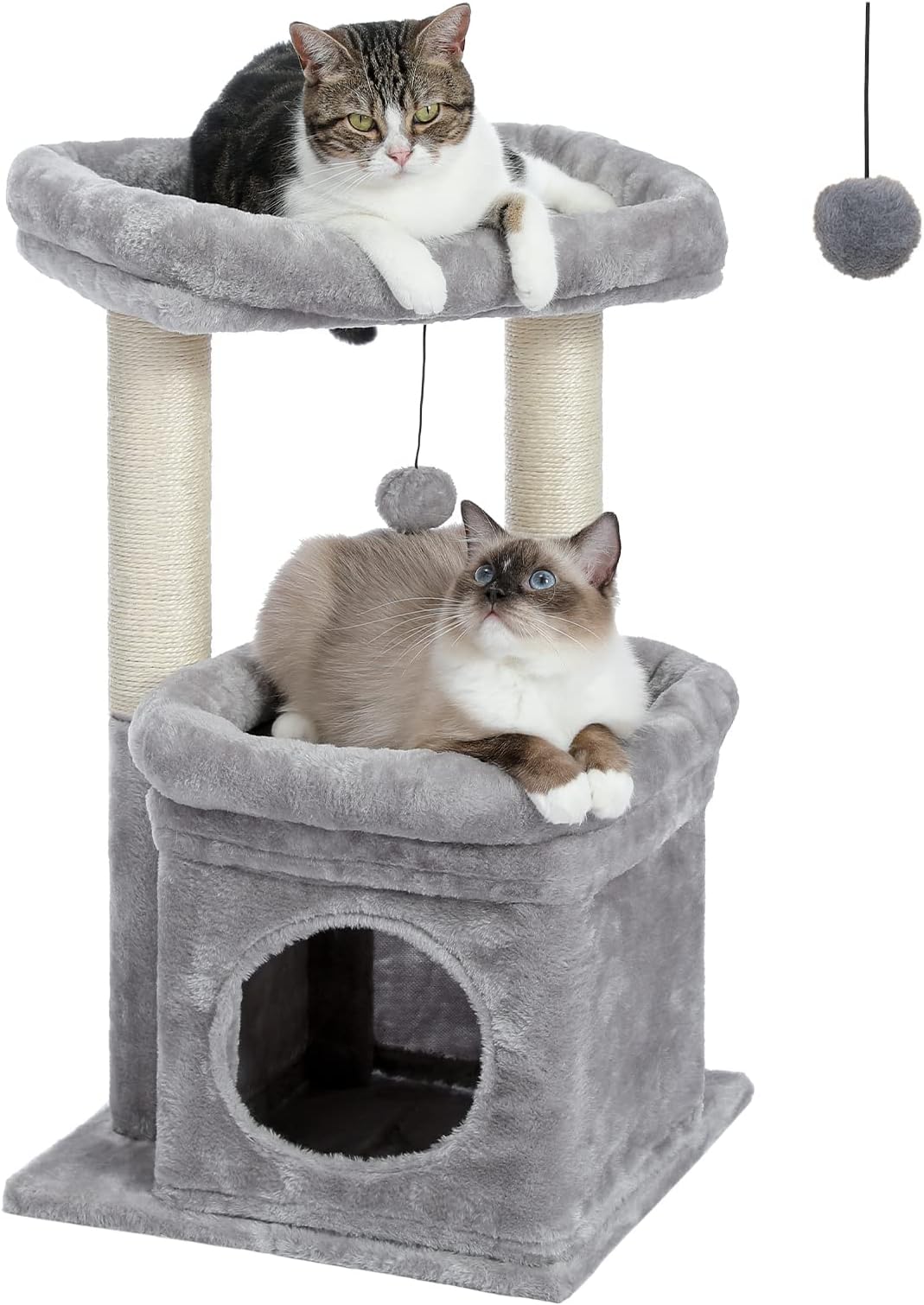 Go Pet Club Cat Tree Condo House, 18W x 17.5L x 28H Inches, Beige Cat Houses And
