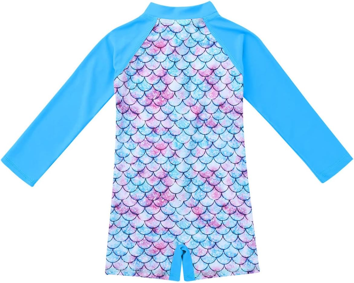 TTAO Infant Baby Girls One Piece Mermaid Rash Guard Swimsuit Summer Beach UPF 50+ Wetsuit Bathing Suit