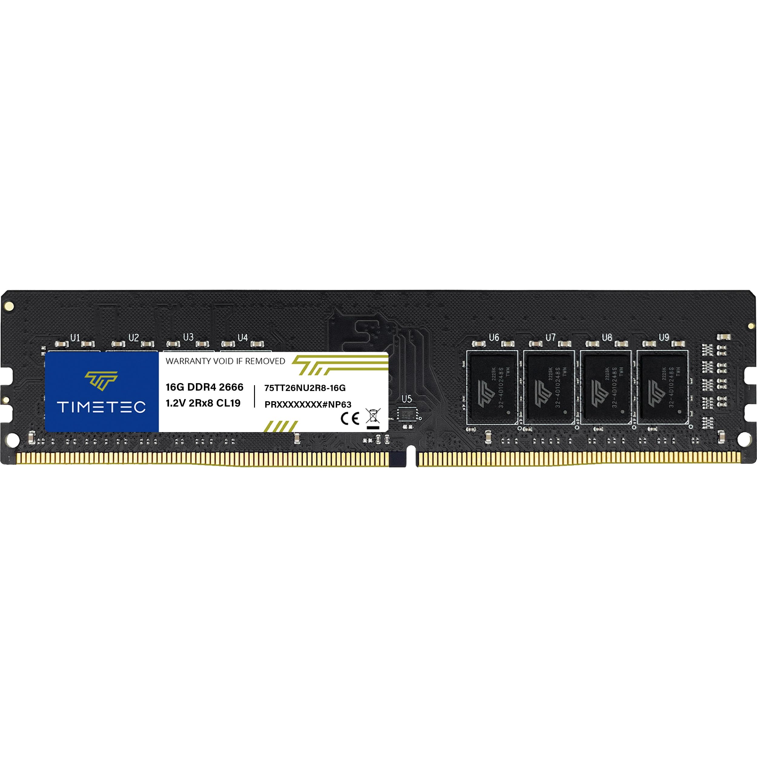TIMETEC 16GB DDR4 2666MHz メモリー Timetec 16GB DDR4 2666MHz (PC4-2666V) PC4-21300 UDIMM Desktop RAM
