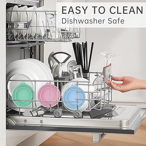 Miniatura 6 de Juego de tapas reutilizables para latas de comida para mascotas, 100% silicona de grado alimenticio, sin BPA y aptas para lavavajillas, bonito