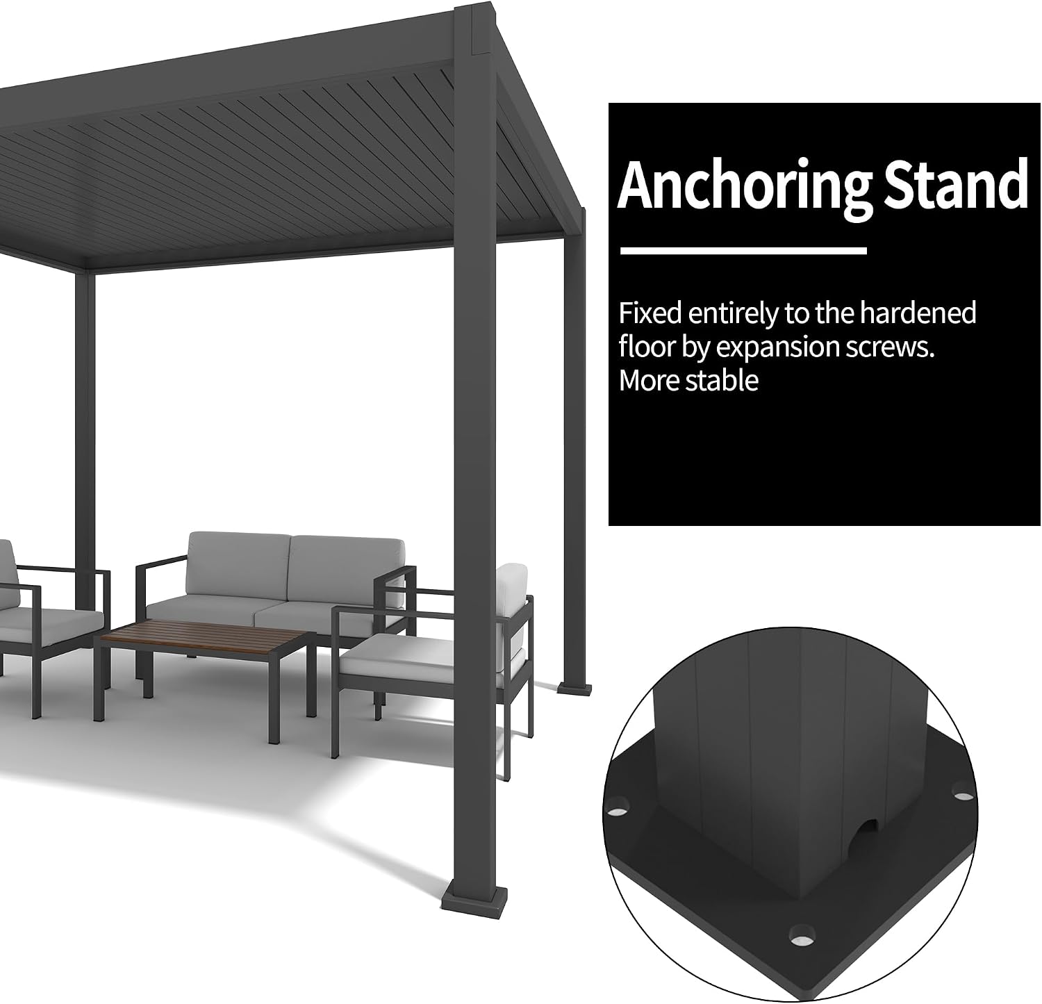 All Aluminum Outdoor Retractable Pergola Garden Pergola Patio Grill Gazebo with