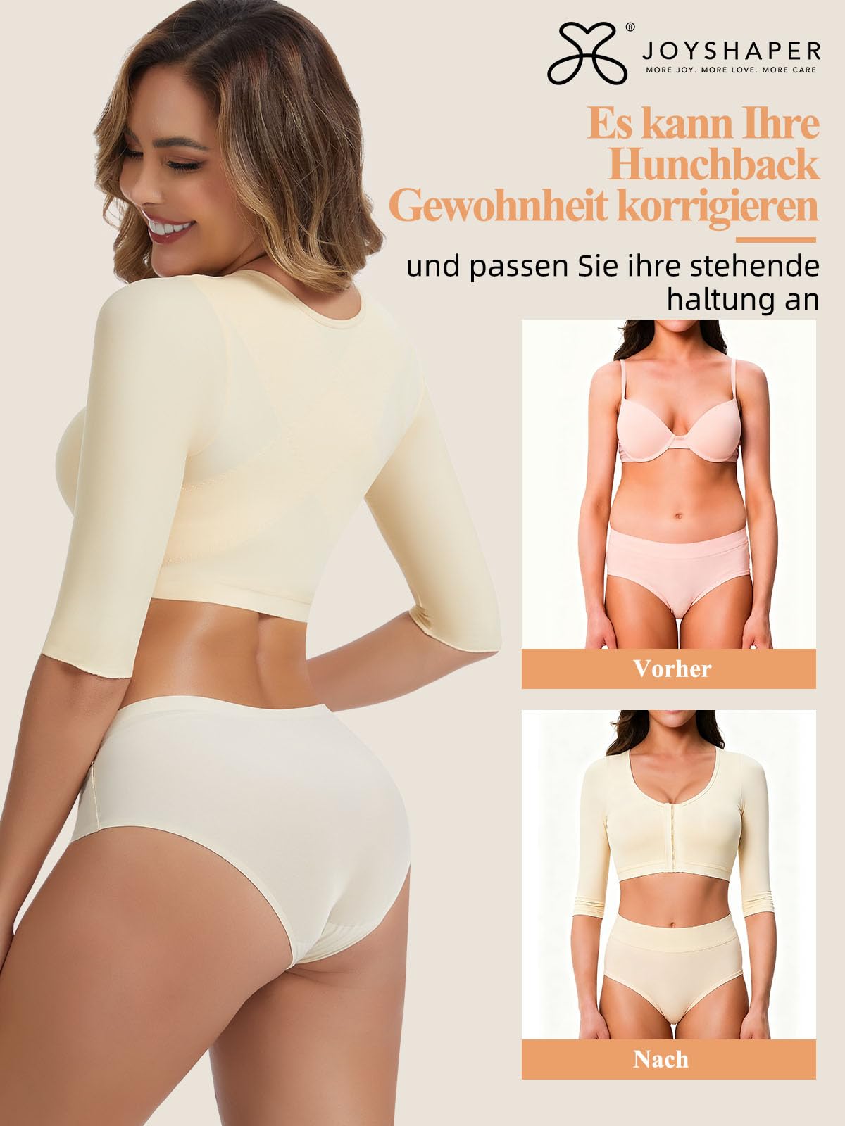 Joyshaper Damen Arm Shaper Former Figurformende Oberarme Schlanker Haltungskorrektur Tops Shapewear Kompression