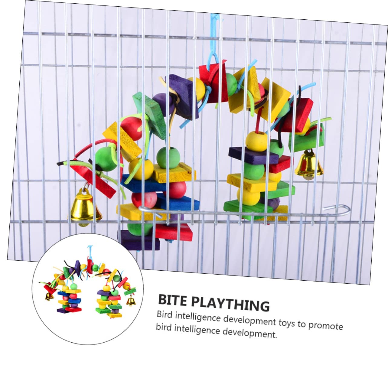 ABOOFAN 3pièces Jouet à Mâcher Bois Coloré pour Perroquet Accessoire Ludique pour Oiseaux Jouet De Jeu Et Amusant pour Animaux De Compagnie
