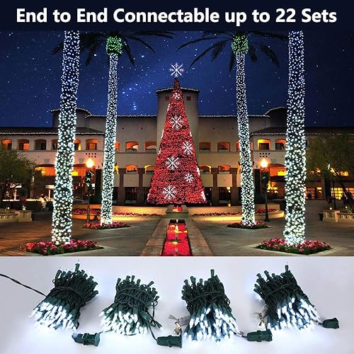Miniatura 10 de Brizled Tira de luces de Navidad rojas y verdes, 33 pies, 100 LED, 120 V conectables con certificación UL, mini juego de Navidad para árbol de