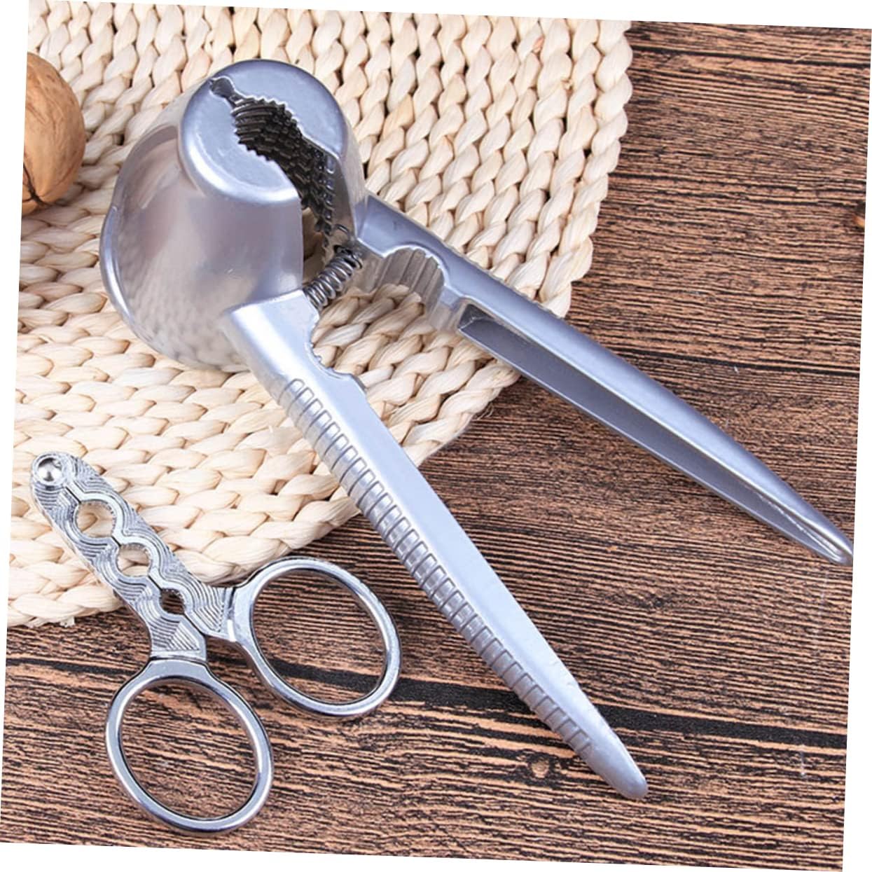 2pcs Walnut Nut Pliers Nutcracker Chestnut Clip Chestnut Nut Walnut Opener Corkcircle Corkickle Walnuts Walnut Opener Walnut Cross Clamp Aluminum Alloy Metal Multifunction