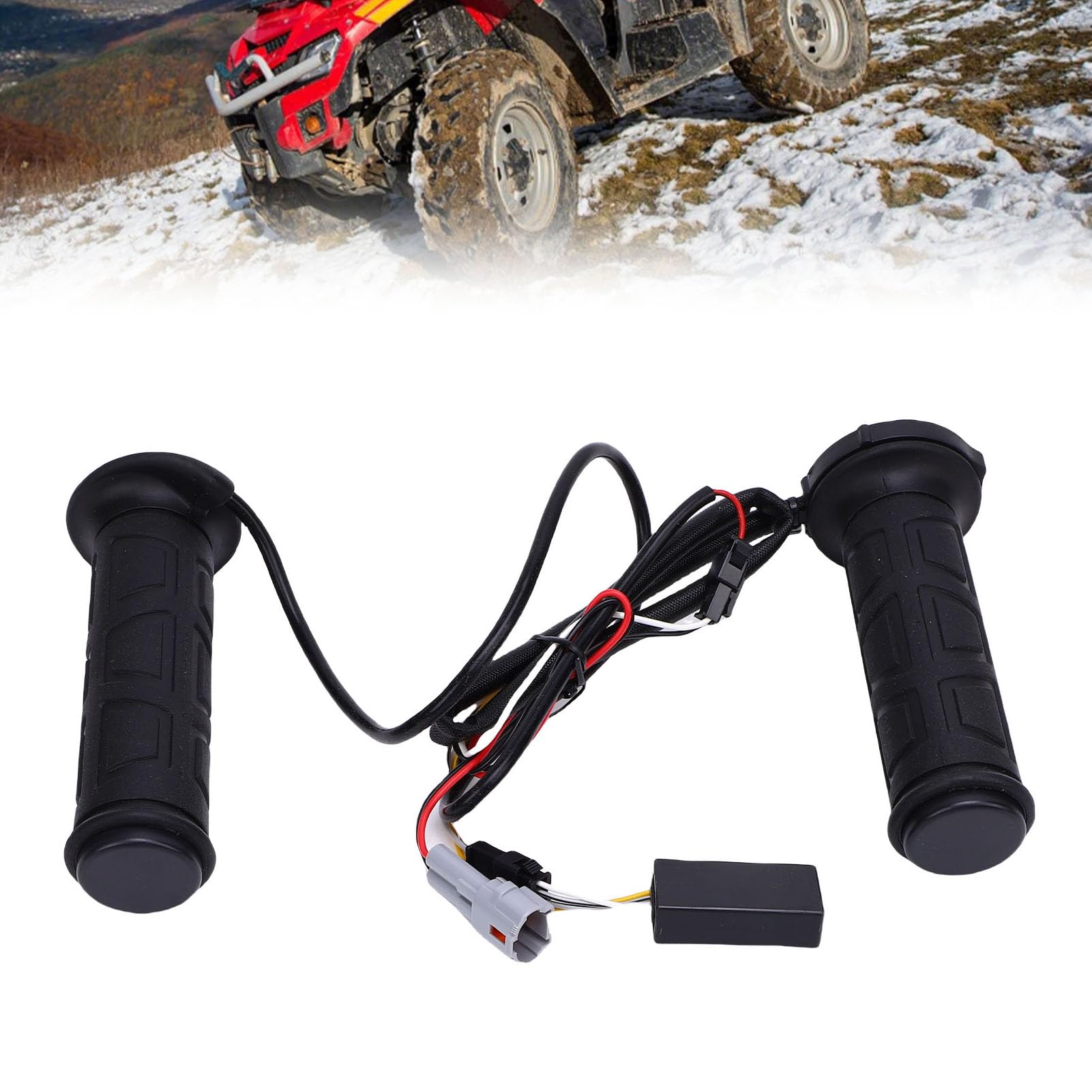Generic Manopole Riscaldate Universali Ergonomiche per ATV Scaldamani per Manubri da 7/8 Pollici e 22 Mm, Comode e Sicure, per ATV