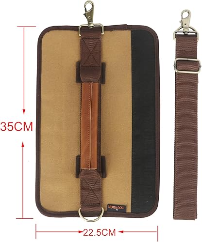 Miniatura 6 de TOURBON Bolsa de lona para minigolf, bolsa de transporte para el domingo, ligera, estuche de entrenamiento de golf (caqui)