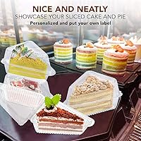 Vista 6 de 100 Piezas de Envases de Plástico para Rebanadas de Pastel con Tapas de 5 Pulgadas con Tapa con Bisagras para Pastel de Queso, para Hogar, Panadería