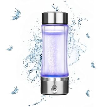 Water Ionizer Machine,Hydrogen Rich Water Glass Drinking Water Bottle,Portable Hydrogen Water Bottle Generator,Silver