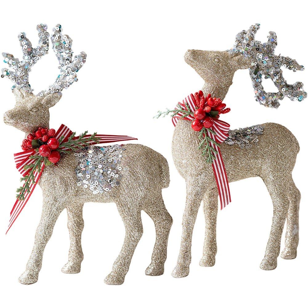 Figurines de rennes scintillantes pour raviver une décoration d'intérieur terne