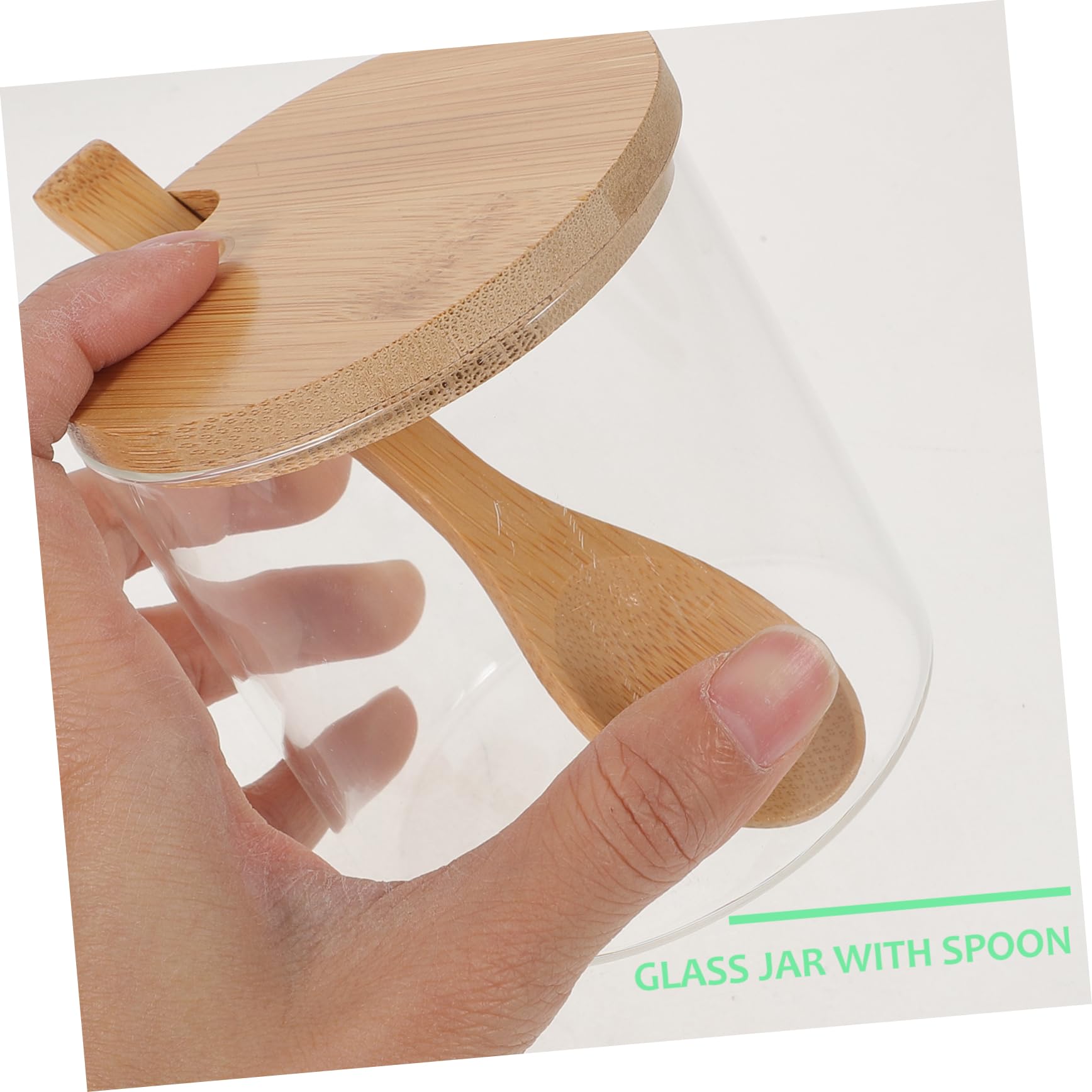 Cabilock Kitchen Seasoning Jar with Lid Spoon Glass Spice Container for Condiments Salt and Seasoning for Home Kitchen Dining and Picnic Table Use