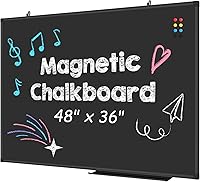 Lockways 48x36 Magnetic Chalkboard Aluminum Frame - Large Scratch-Resistant Blackboard for Restaurant Menus, Office, Home, School