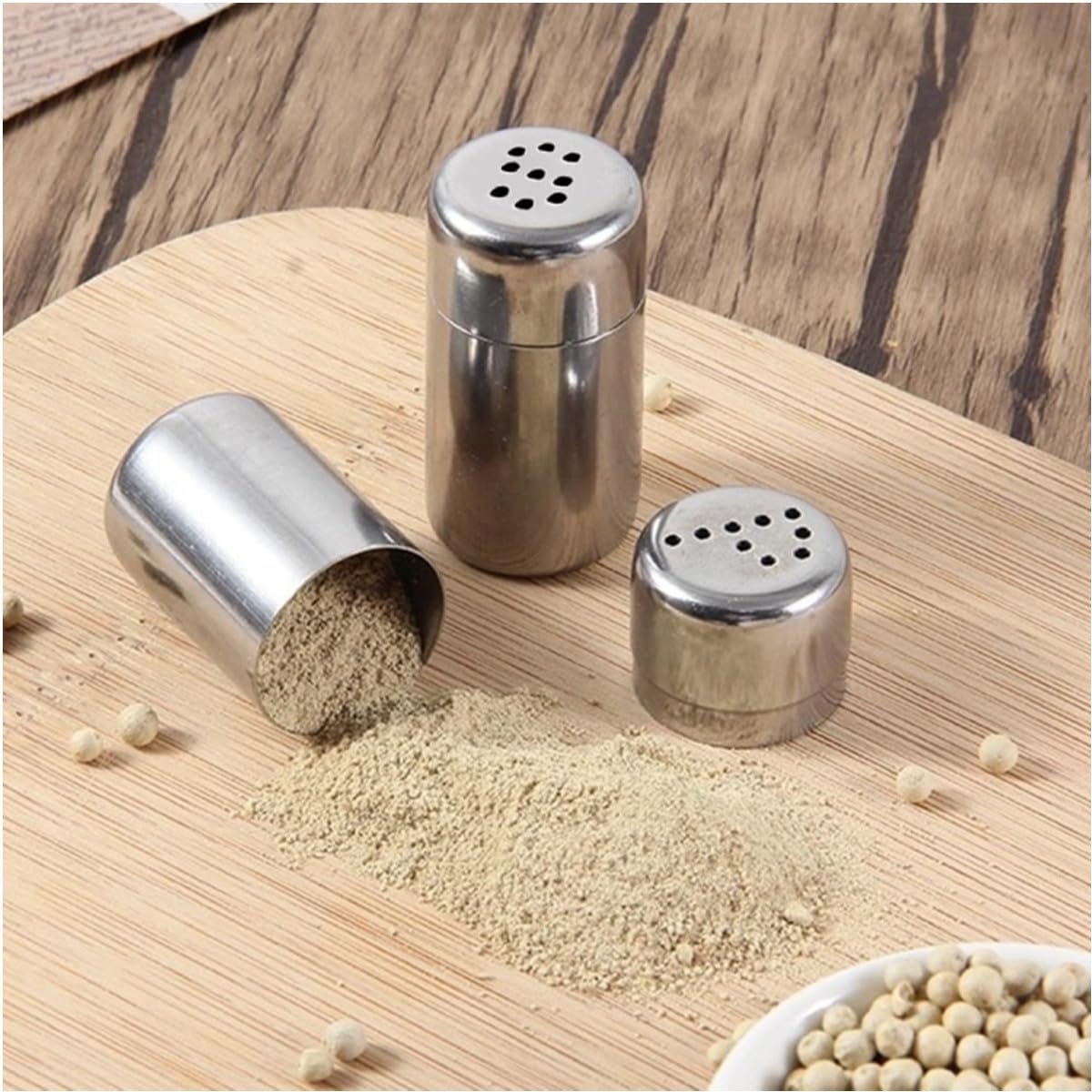 6 Mini Salières Et Poivrières Inox - Petits Shakers à Épices Pour Table, BBQ, Voyage