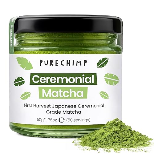Miniatura 1 de Polvo de té verde Matcha de Purechimp 176oz 175 onzas de grado ceremonial de Japón sin pesticidas vidrio reciclable  tapa de aluminio