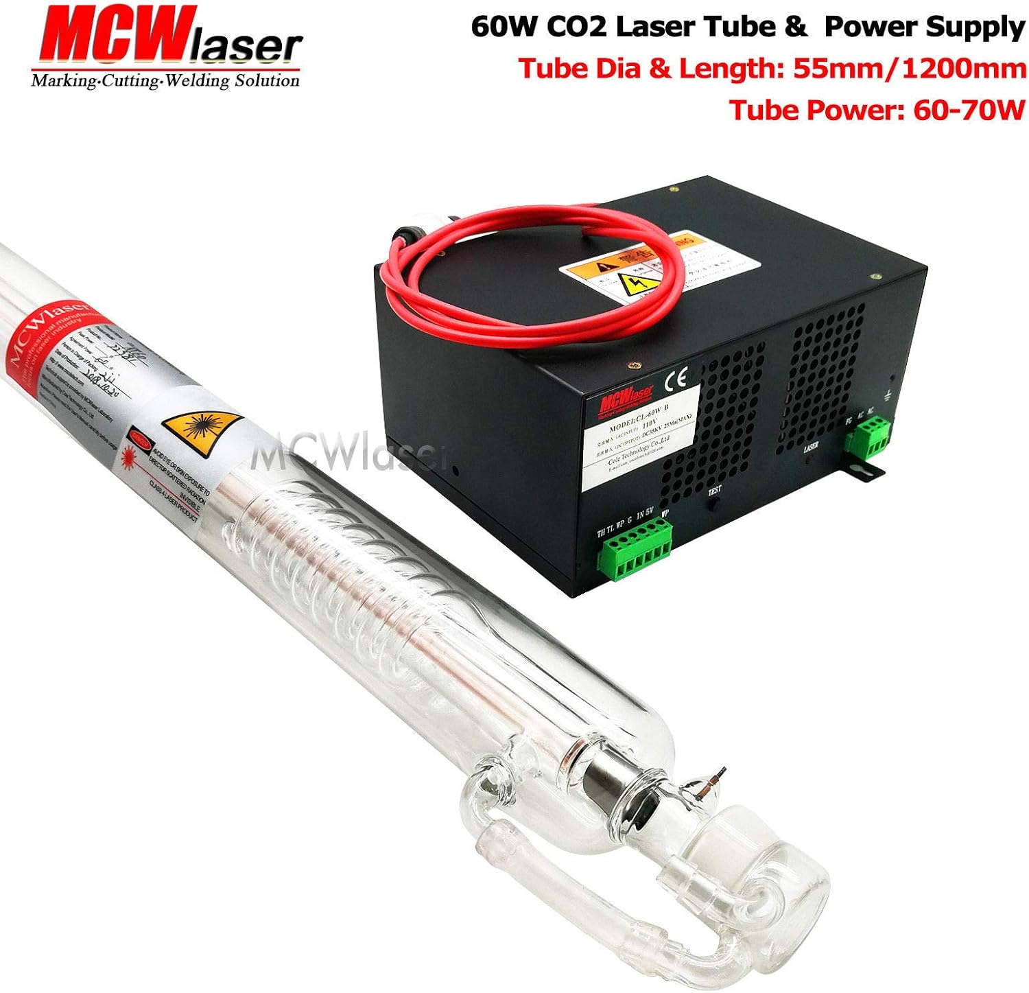 Popular MCWlaser 60w Peak 100W Co2 Laser Tube(1200mm) Industry Grade + 60w Power Supply Engraver Cutter 220V Discount 90% MCWlaser 60w Peak 100W Co2 Laser Tube(1200mm) Industry Grade + 60w Power Supply Engraver Cutter 220V