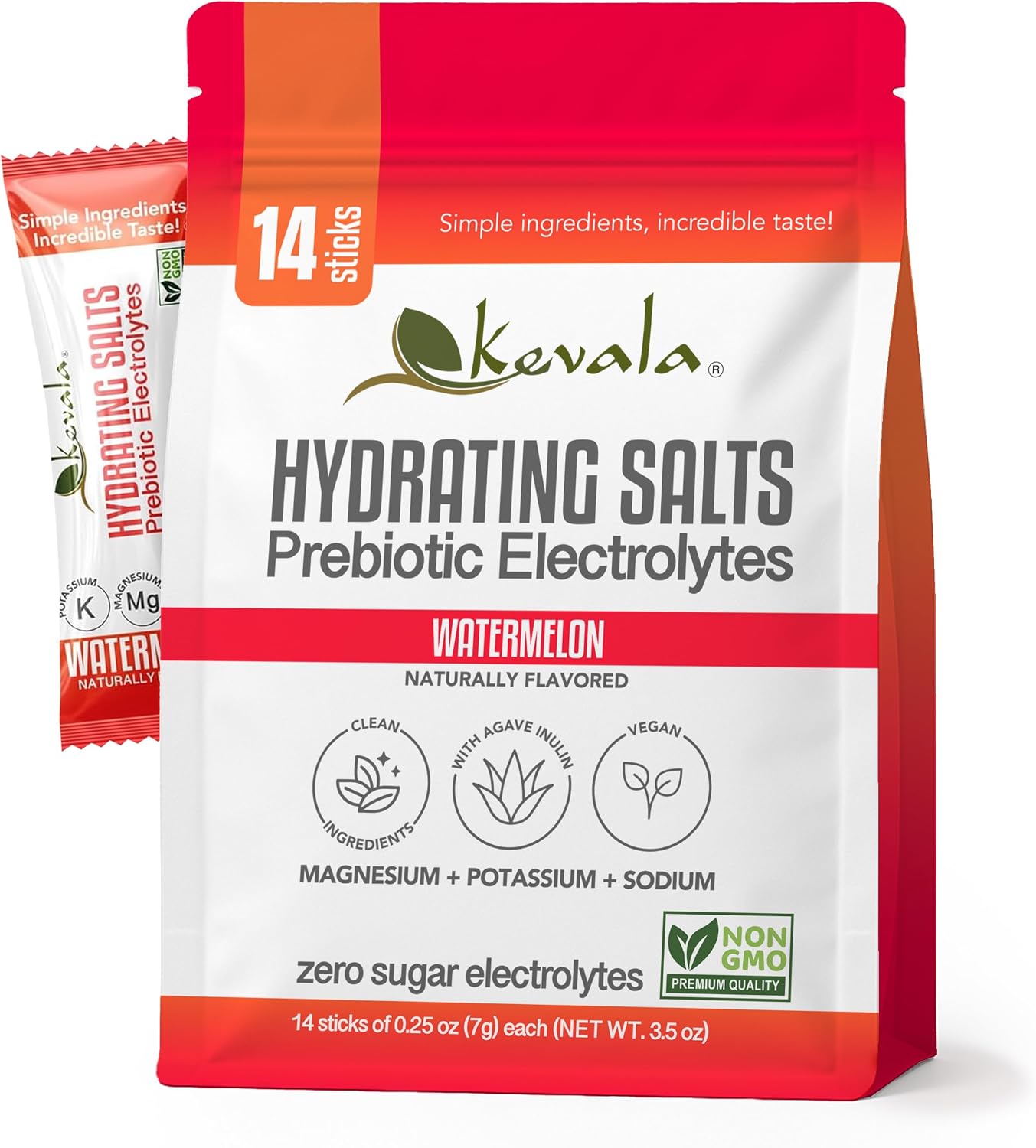 kevala Electrolytes Powder | Sugar Free | Watermelon | 14 Sticks