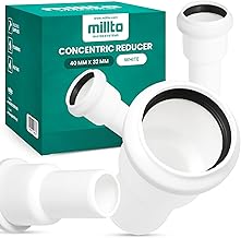 Millto Reverse Reduction 40 x 32 mm Reducer Pipe Reducer Reducer Pipe Reducer Waste Water Pipe Adapter Waste Water Systems PP Pipe Connector Pipe Fitting