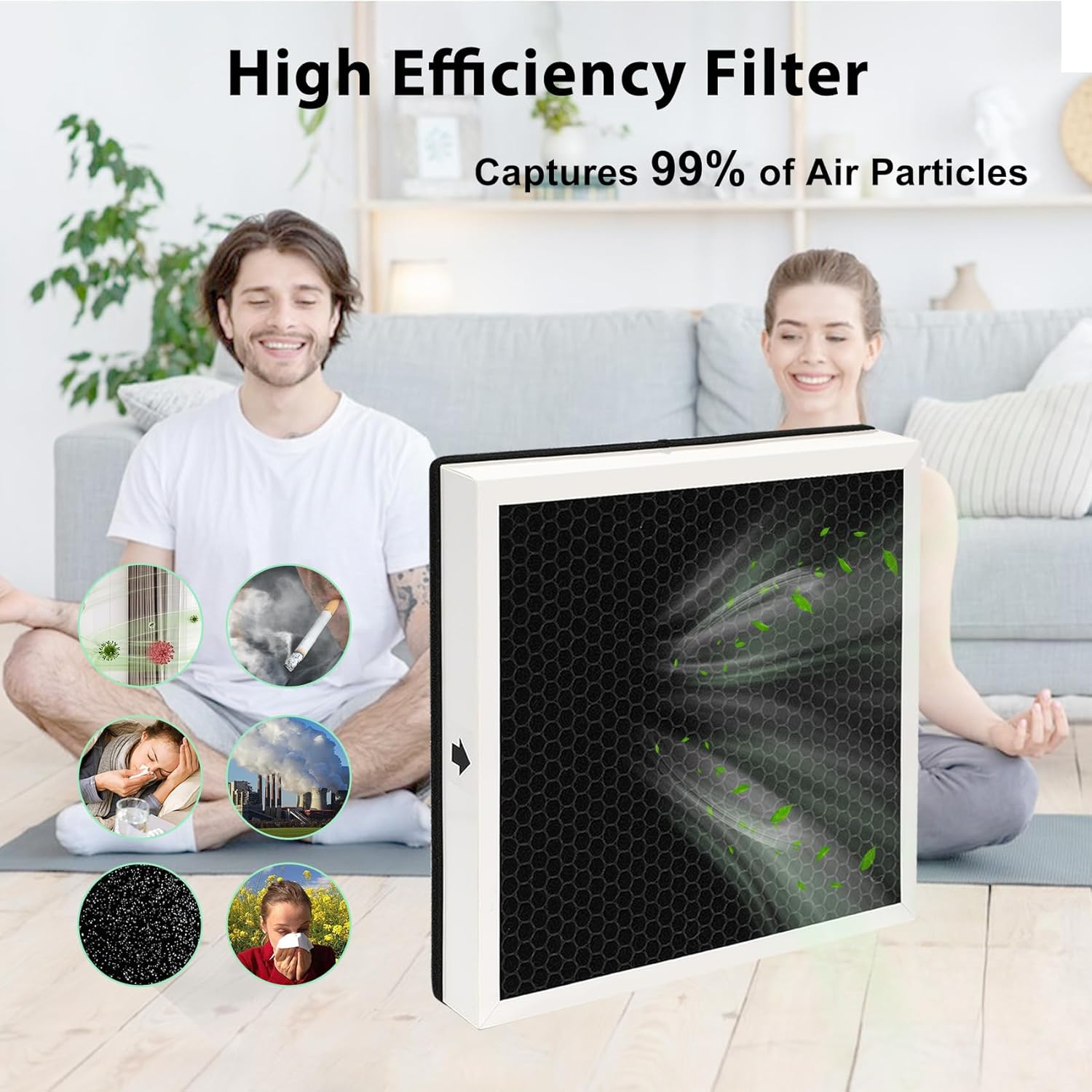 770 Fliter 2-in-1 HEPA/Activated Carbon Filter Replacement Set for AlorAir PureAiro HEPA Pro/Max Air Scrubber 770/870/970 (3 Pack)
