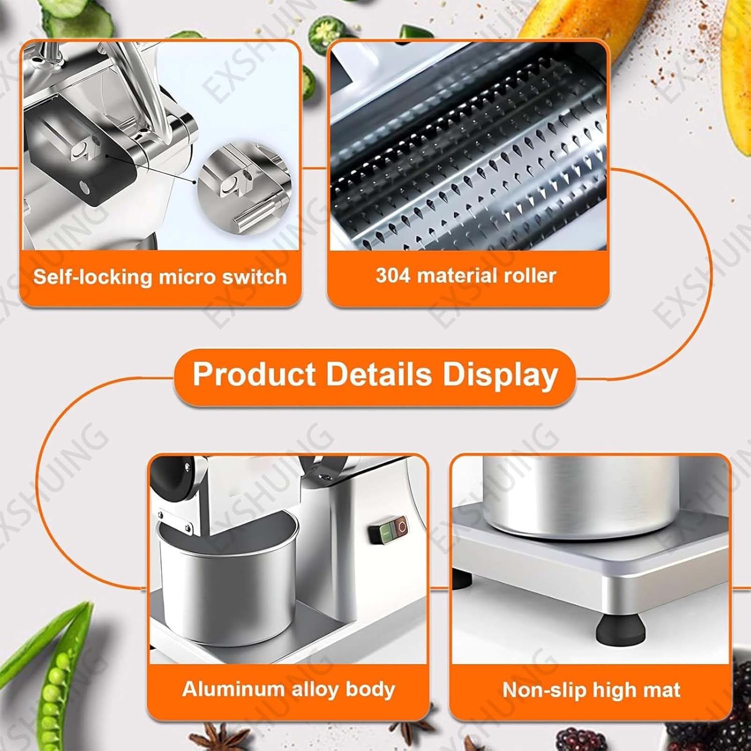 Automatic Cheese Grating Machine, 900w Stainless Steel Electric Cheese Shredder With Bucket, 60kg/132lbs Per Hour Throughput For Block Cheese, Butter, Bread, Almonds -Anti-Clog Wide Inlet