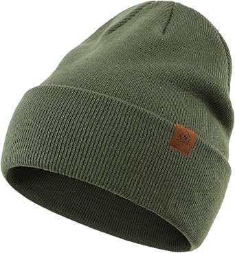 Home Prefer Mens Winter Hats Acrylic Knit Cuff Beanie Cap Warm Womens Beanie Hat