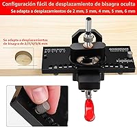 Vista 4 de plantilla de bisagra oculta de metal con abrazadera rápida y adaptador de aspiradora de polvo Oculta plantilla de bisagra de puerta plantilla