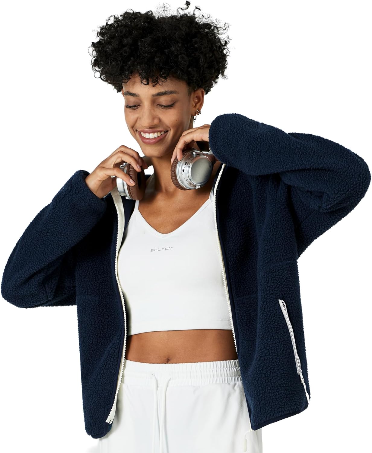 Women's Sherpa Fleece Warm Jacket Hooded Zipper Jackets Long Sleeve Winter Coats With Pockets Cold Weather Casual Outdoor