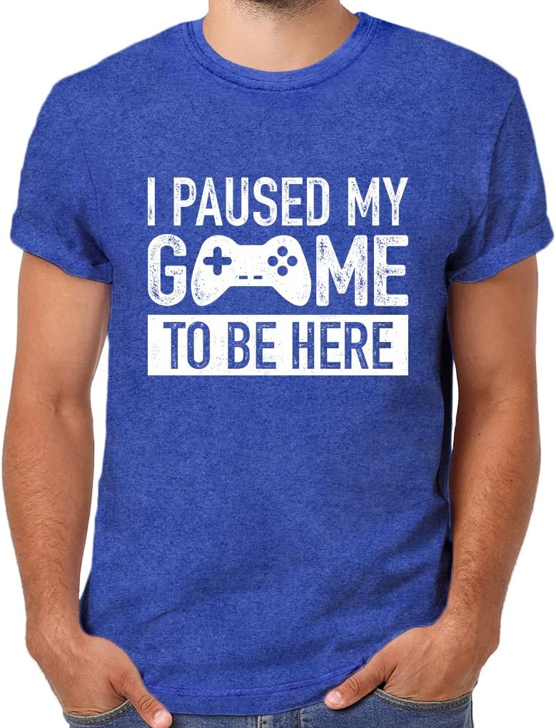 I Paused My Game to Be Here t Shirt Gamer Gifts for Men Gaming Funny Graphic Tees image 5