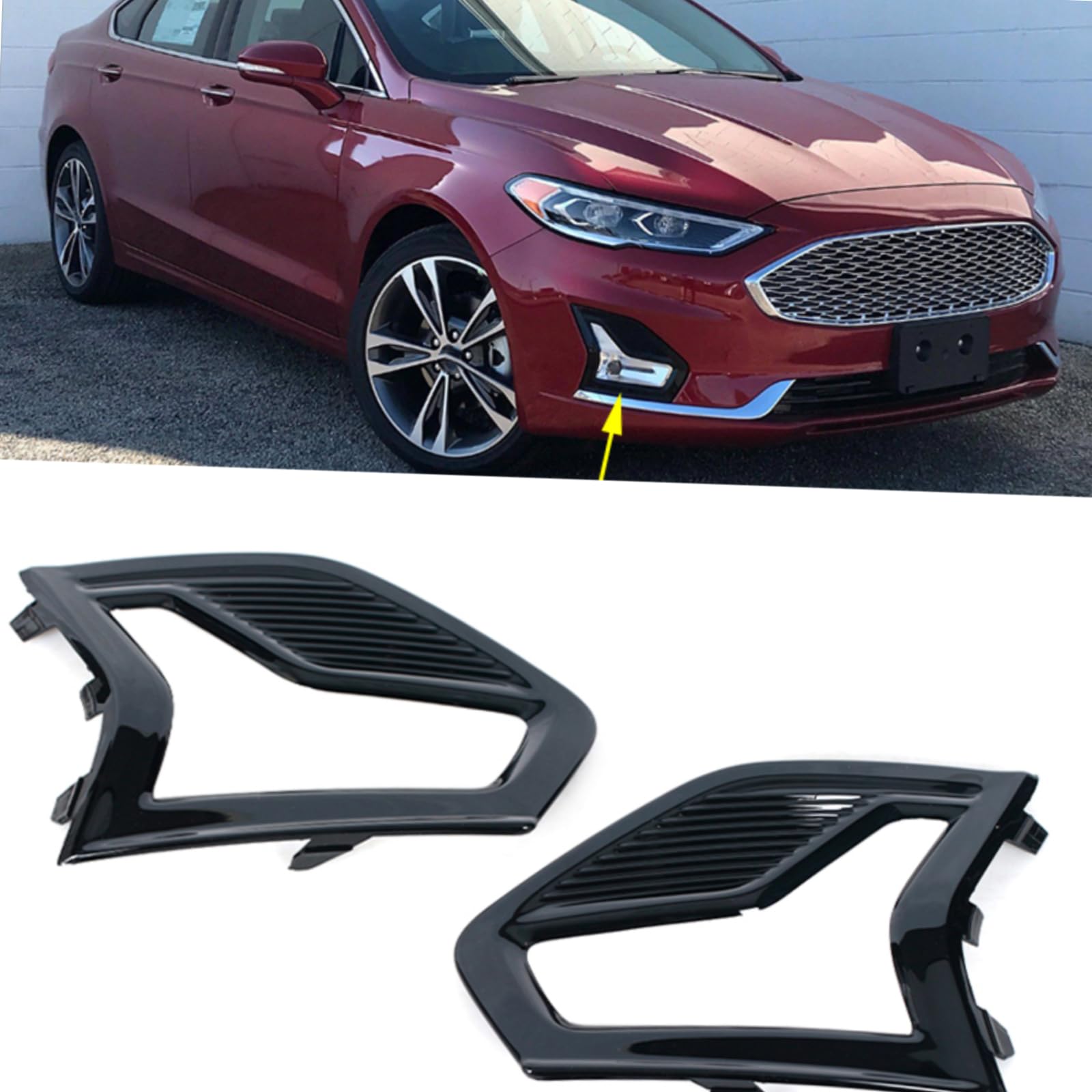 Calandre de phare antibrouillard droit contre les impacts pour Ford Fusion 2019 2020
