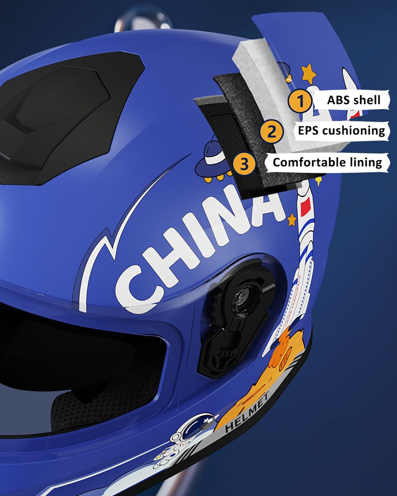 Casco Integrale Da Moto Per Bambini, Adatto A Maschi E Femmine Dai 5 Ai 13 Anni, Omologato ECE 22.05, Casco Multisport Per Biciclette Elettriche, Monopattini E Go-Kart.