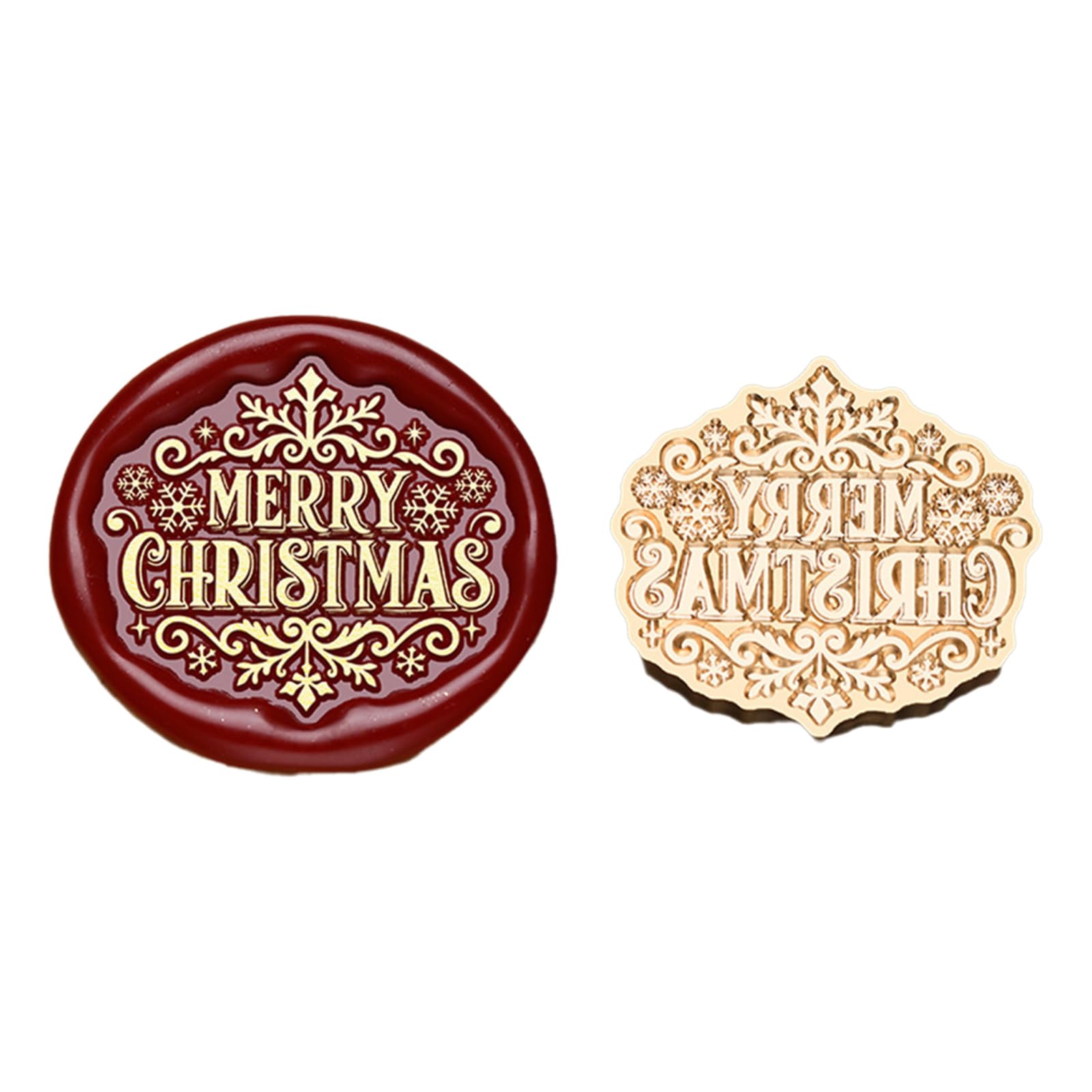 Tsophreniq Christmas Seal Stamp Head Replacement, Embossed Seal Stamp Head for Envelope, Invitations Scrapbooking Decoration Cookie