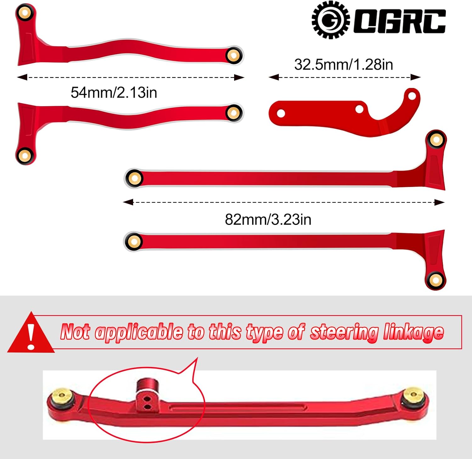 McCue RC Praying Mantis Link Tucked Inward Links High Clearance Links for Axial 1/24 SCX24 Gladiator AXI00005 RC Crawler Upgrade Parts - 5 PCS (Red)