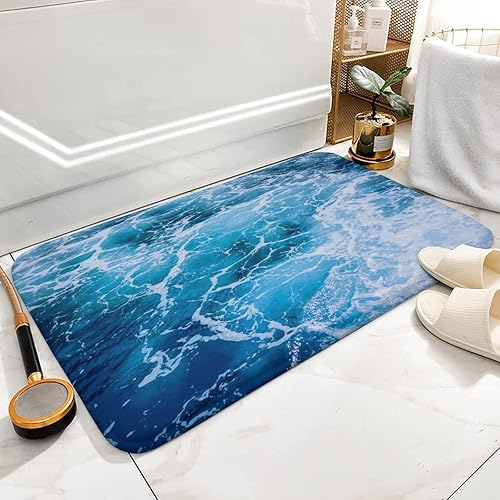 Miniatura 5 de Tapete de baño antideslizante para el mar suave acogedor duradero grueso para baño de secado rápido alfombras de felpa para bañeras 16 x 24 pulgadas