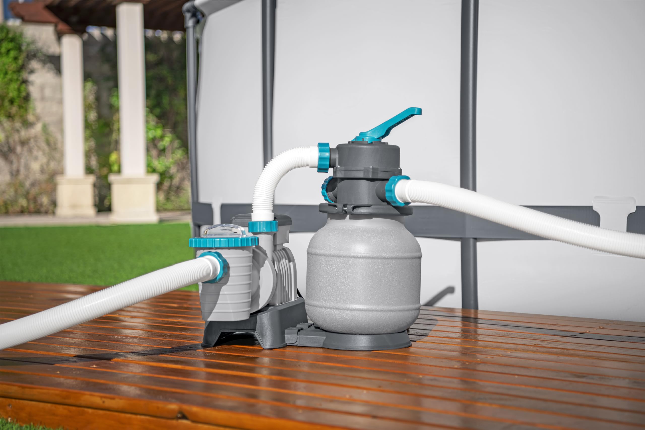 Bestway Pompe de Filtration à Sable pour Piscine Hors Sol 6 056 L - 48 cm x 42 cm x 52,8 cm - Gris/Vert