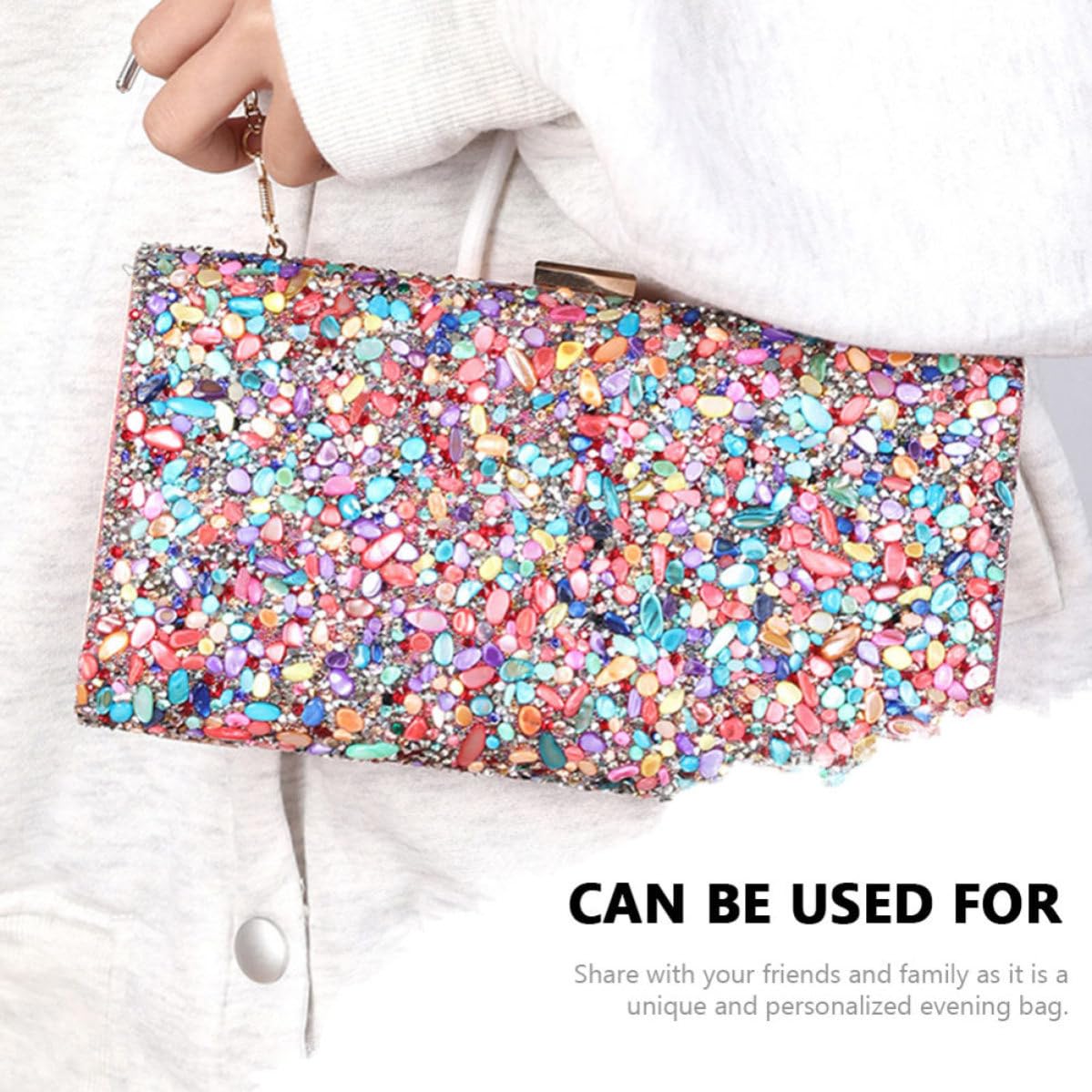Bunte Abendtasche aus PU Leder für Damen, praktisch und elegant, leicht zu öffnen und zu schließen, geeignet für Partys, Hochzeiten und besondere Anlässe