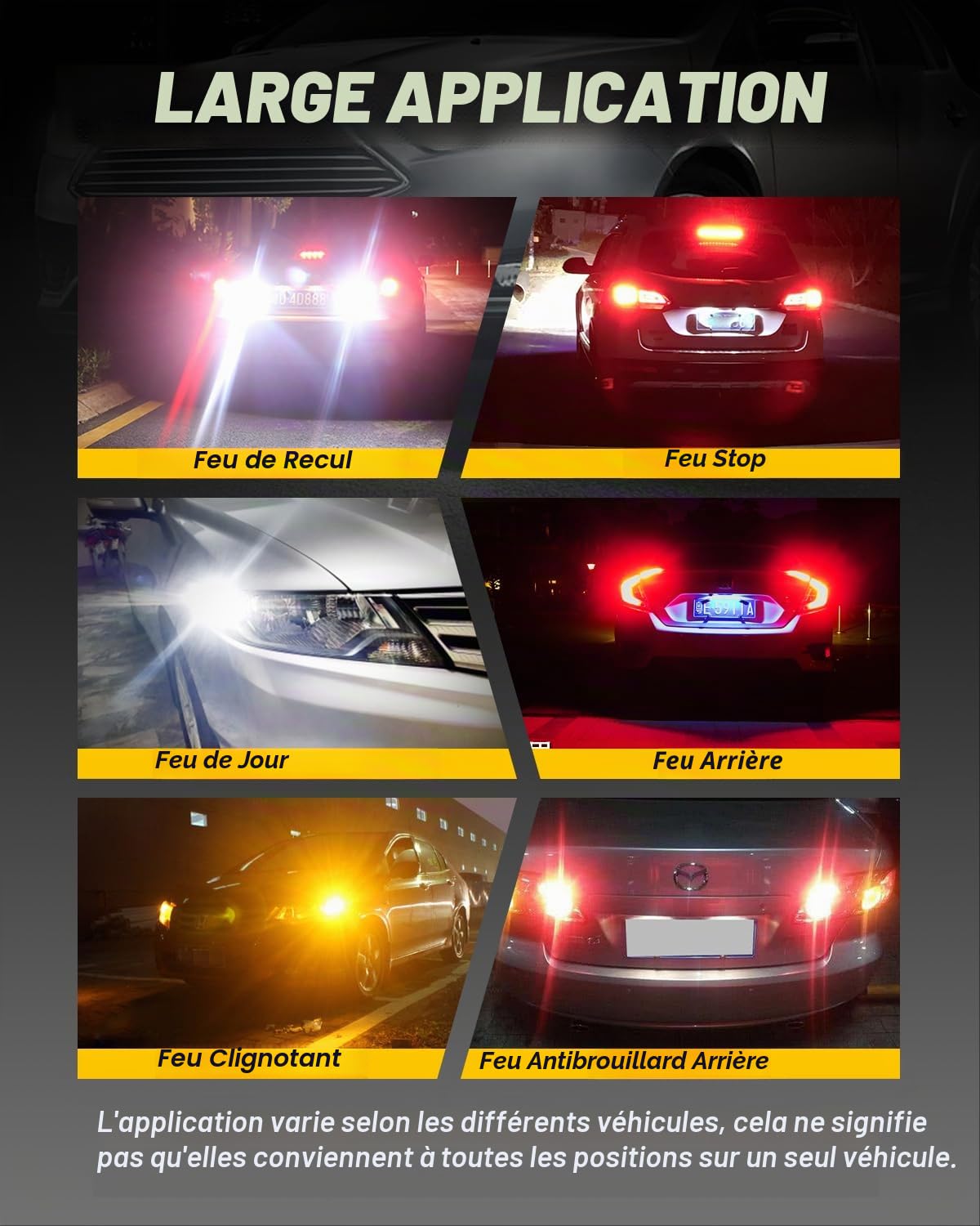 PY21W BAU15S Ampoules LED 100% Canbus Sans Erreur 12V Super Lumineuses 6500K Blanc 581 7507 1056 Ampoule Remplacement pour Voiture Feu de Recul DRL Feux de Jours Arrière Clignotant, 2 Pièces