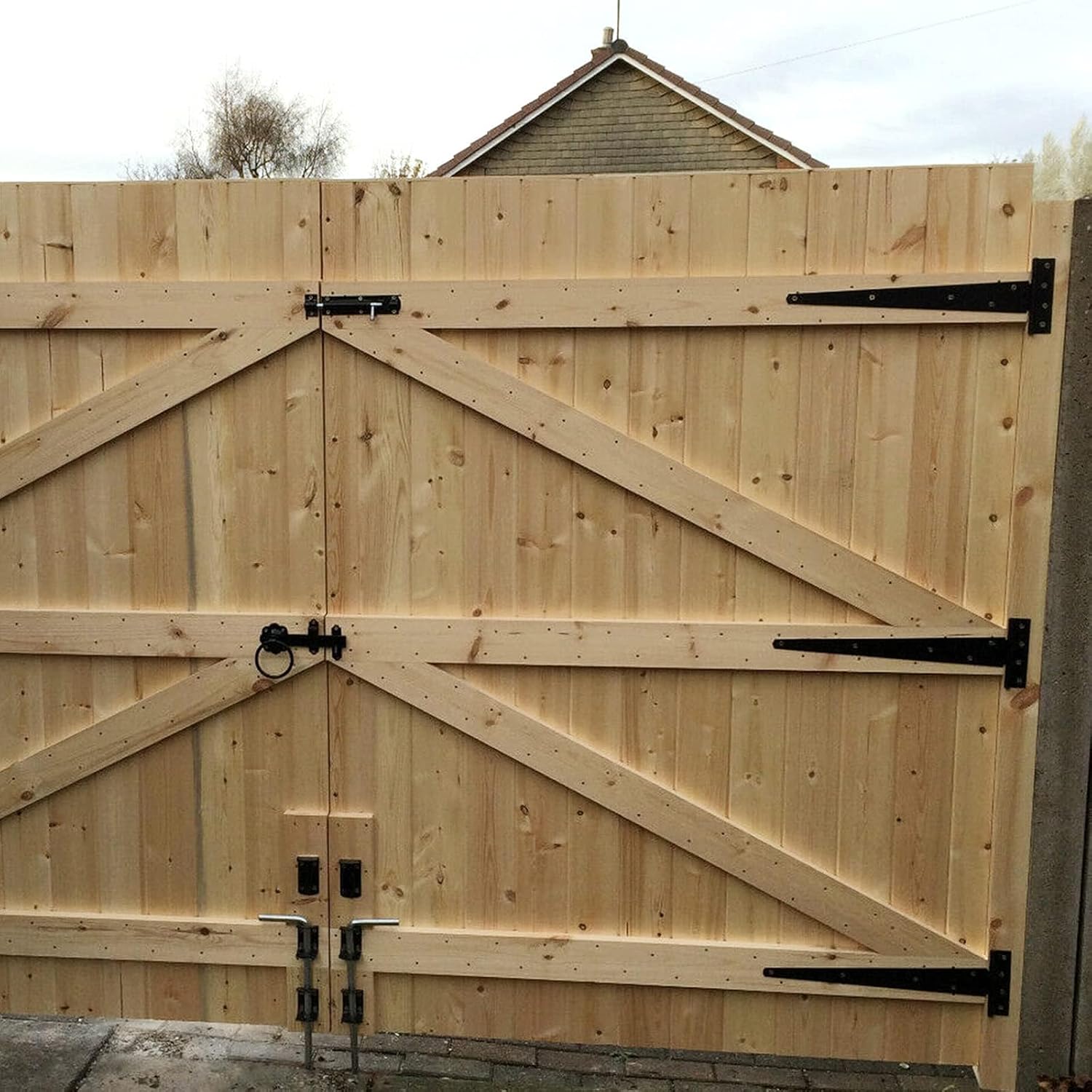 12 Pack 10 Inch T Strap Door Hinges, Heavy Duty Barn Door Hinges, Black T Strap Shed Hinges for Gate, Fence