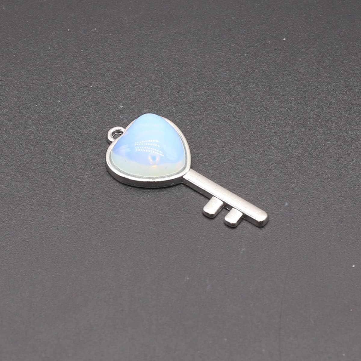 QSLLER 8PCS Natural Stone Pendant Opal Agate White Aventurine Key-shaped Healing Crystals Stone Charms For Jewelry Making DIY Necklaces - Image 3