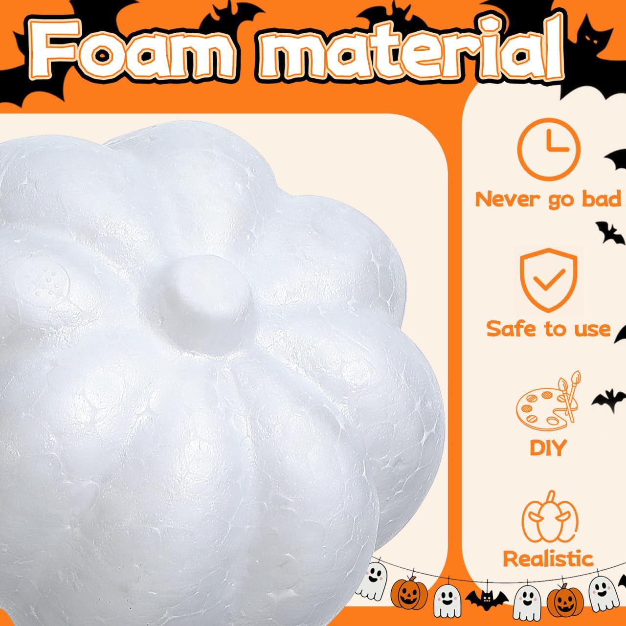 Abaodam 5pcs Rustic Artificial Pumpkins Foam Pumpkins Ornaments for Halloween Thanksgiving Fall Autumn Table Centerpiece DIY Projects