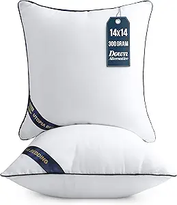 Utopia Bedding Throw Pillow Inserts (Pack of 2, White), 14 x 14 Inches Decorative Indoor Pillows for Sofa, Bed, Couch, Cushion Sham Stuffer